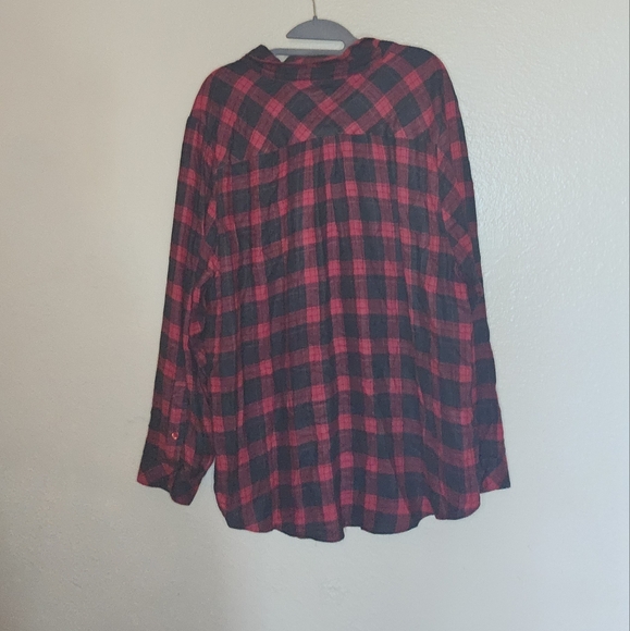 Mickey and Minnie plaid button down top - Picture 2 of 3